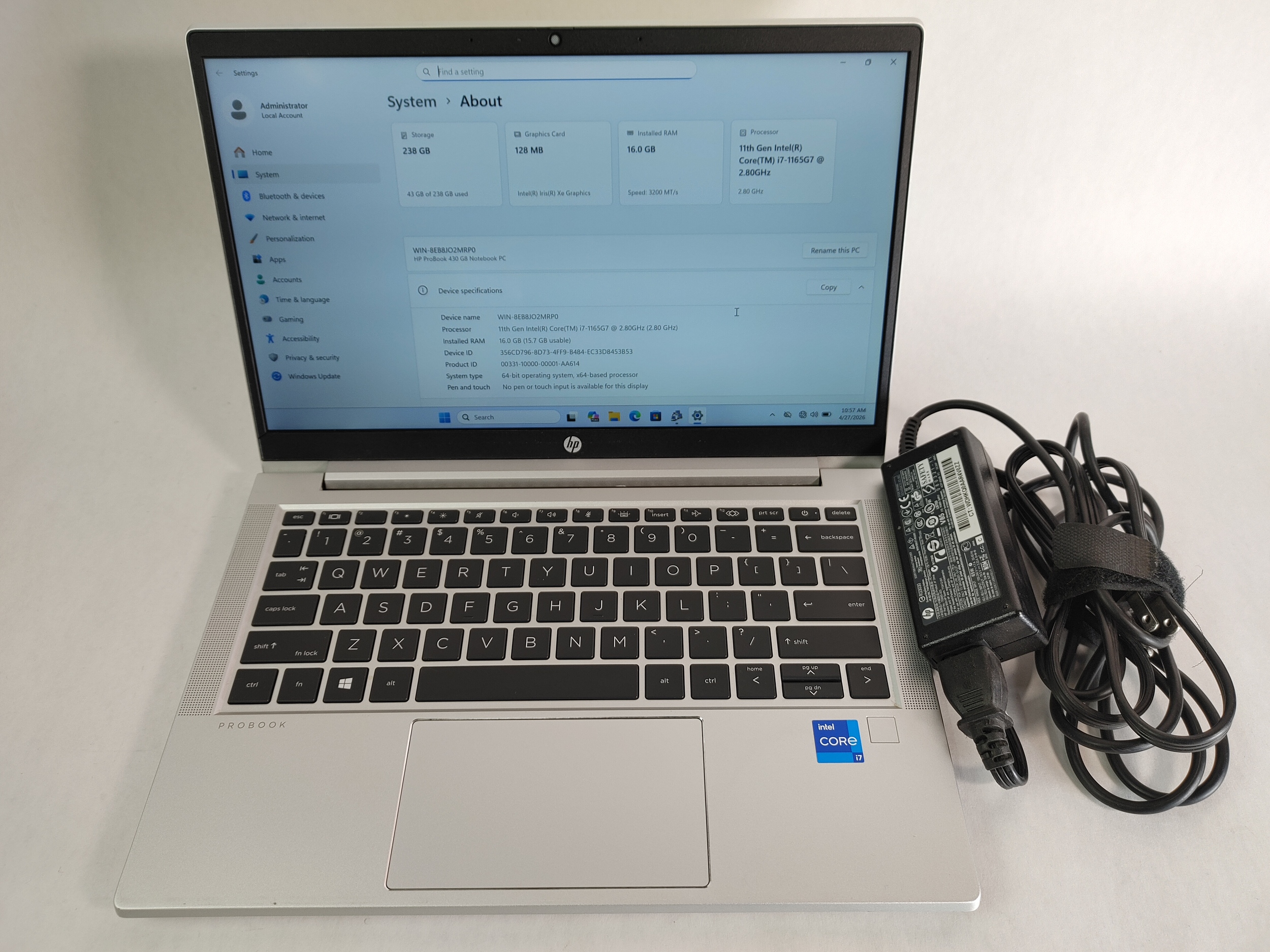 HP ProBook 430 G8 Core i7-1165G7 2.80 GHz 16 GB DDR4 256 GB NVMe